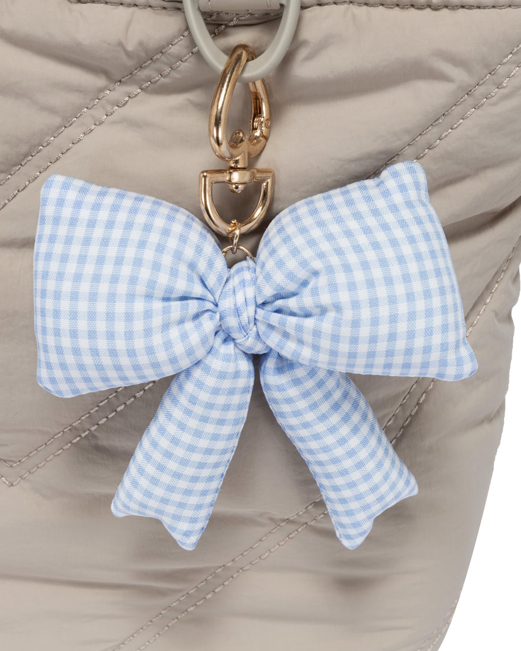 Mini Puffer Tote Bag - Crossbody Strap & Bow Charm