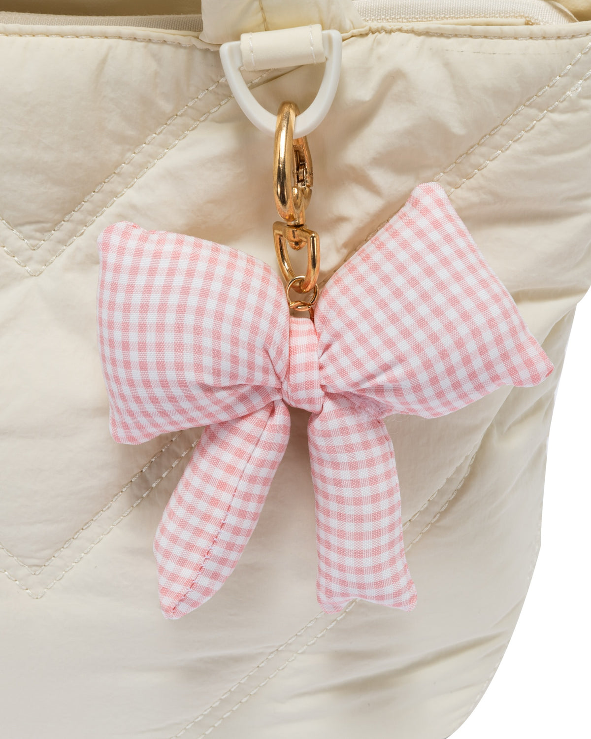 Mini Puffer Tote Bag - Crossbody Strap & Bow Charm