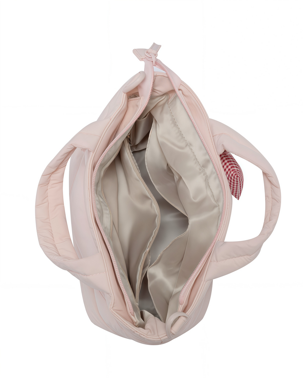 Mini Puffer Tote Bag - Crossbody Strap & Bow Charm