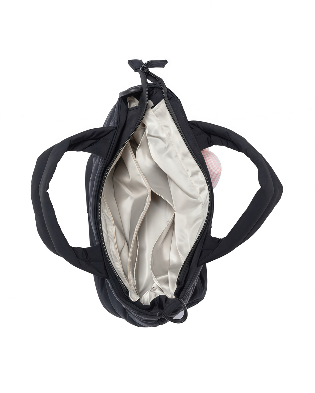 Mini Puffer Tote Bag - Crossbody Strap & Bow Charm