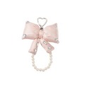 Rhinestone Bow Bag Charm - Sparkly Pearl Keychain