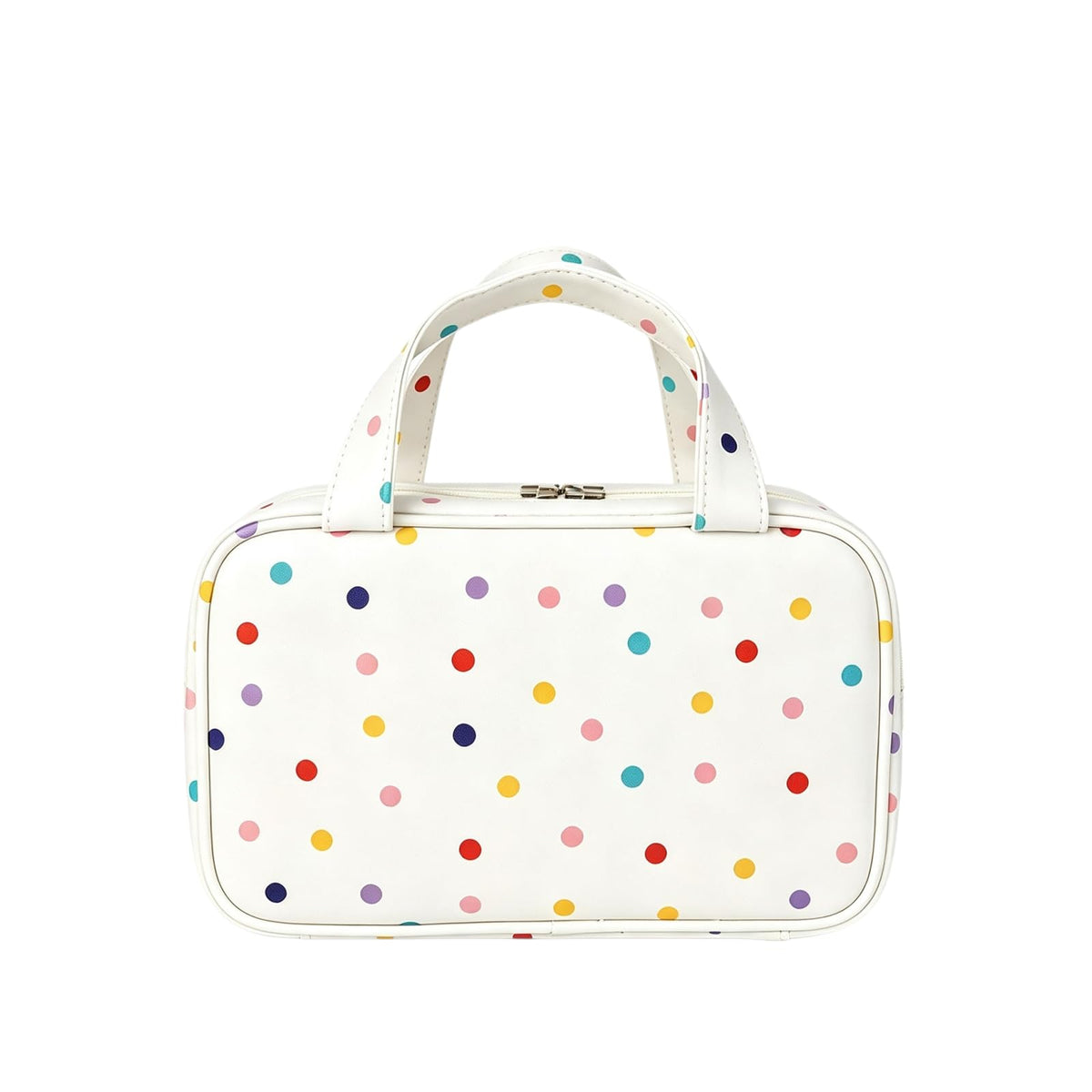 Polka Dot Travel Makeup Bag - 3-Zone Large Capacity Organizer