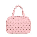 Polka Dot Travel Makeup Bag - 3-Zone Large Capacity Organizer